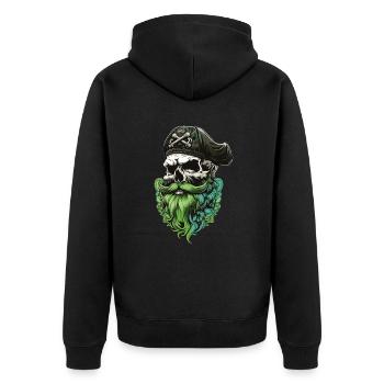 Vieil homme à la barbe et au chapeau - Veste à capuche bio Premium Unisexe - noir - Dos - Nico (187cm)
