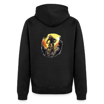 Mountainbike Downhill t-shirt design - Unisex Premium Bio Zip Hoodie - Schwarz - Hinten - Nico (187cm)