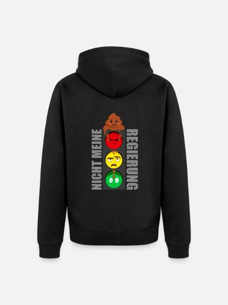 Nicht meine Ampel Regierung - Unisex Premium Bio Zip Hoodie - Schwarz