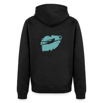 Volleyball Beach Grunge Vintage - Unisex Premium Organic Zip Hoodie - black - Back - Nico (187cm)