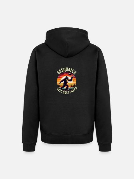 Disc Golf Sasquatch - Unisex Premium Organic Zip Hoodie - black