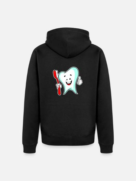 tooth - Unisex Premium Organic Zip Hoodie - black
