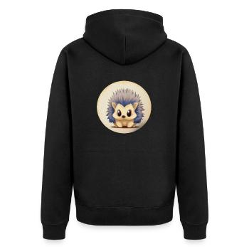 Hérisson mignon - Veste à capuche bio Premium Unisexe - noir - Dos - Nico (187cm)