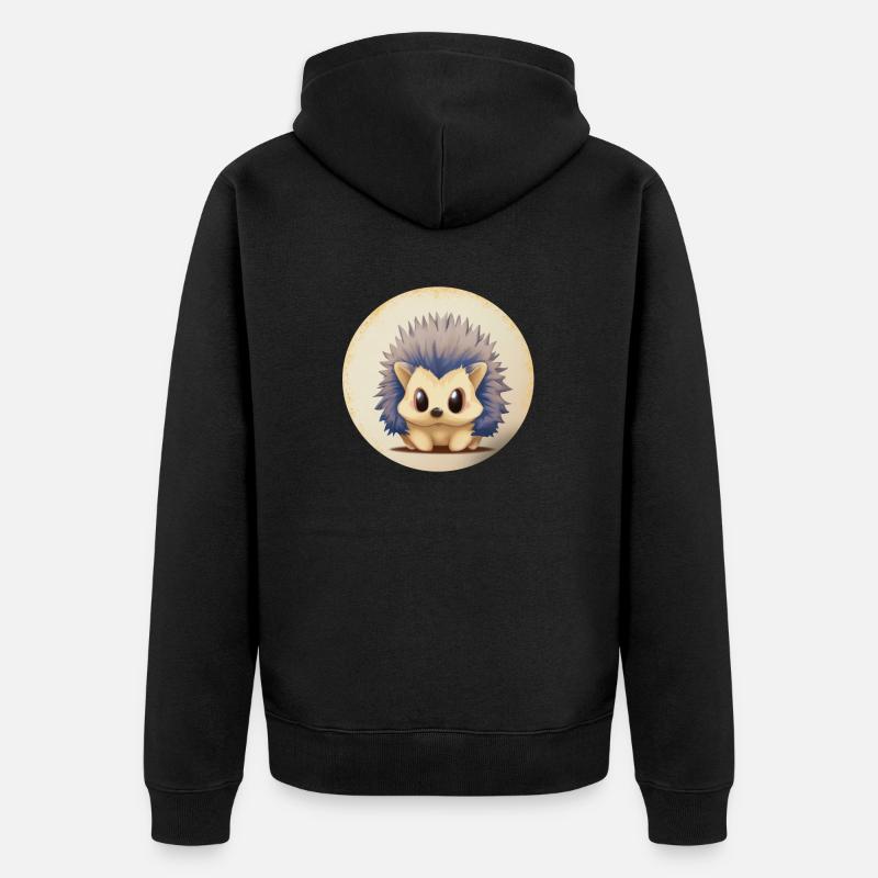 Hérisson mignon - Veste à capuche bio Premium Unisexe - noir