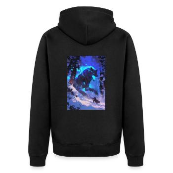 Wolf Anime Manga Fantasy - Unisex Premium Organic Zip Hoodie - black - Back - Nico (187cm)