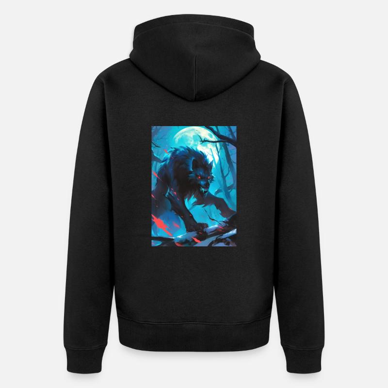 Werewolf Werwolf - Unisex Premium Bio Zip Hoodie - Schwarz