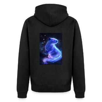 Capybara Fantasy - Unisex Premium Organic Zip Hoodie - black - Back - Nico (187cm)