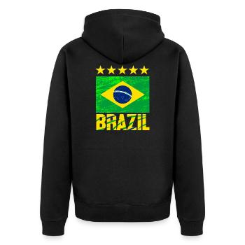 Équipe nationale de football du BRÉSIL - Veste à capuche bio Premium Unisexe - noir - Dos - Nico (187cm)