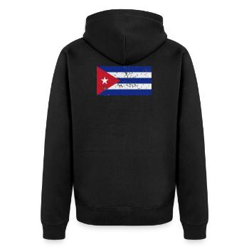 Cuba - Unisex Premium Organic Zip Hoodie - black - Back - Nico (187cm)
