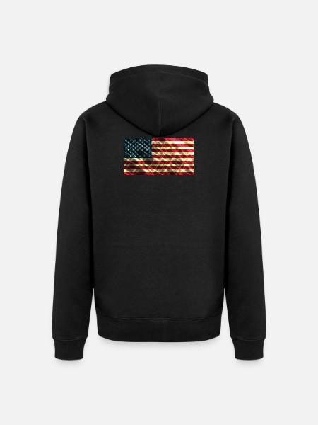 United States USA - Unisex Premium Organic Zip Hoodie - black