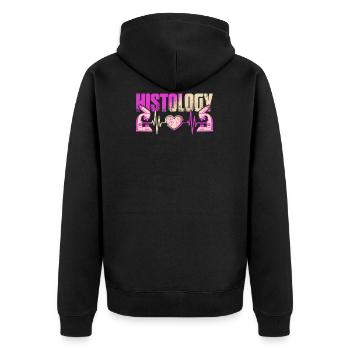 Histology for histology technicians and histologists - Unisex Premium Organic Zip Hoodie - black - Back - Nico (187cm)