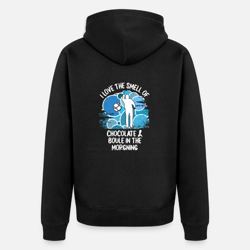 Boule Petanque Boccia Boules Schokolade - Unisex Premium Bio Zip Hoodie - Schwarz