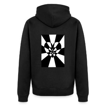 Rayon du cœur - Veste à capuche bio Premium Unisexe - noir - Dos - Nico (187cm)