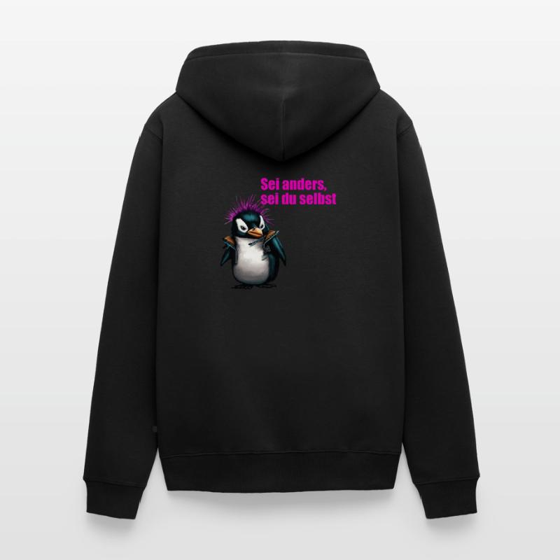 Sei Anders, Sei du Selbst PenguPunk Unisex Premium Bio Zip Hoodie