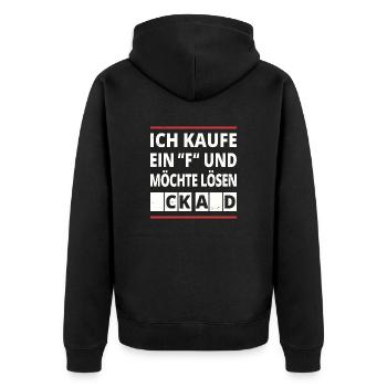 Antifaschistisches Statement Protest - Unisex Premium Bio Zip Hoodie - Schwarz - Hinten - Nico (187cm)