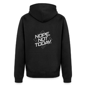 Non, pas aujourd’hui : le design graphique - Veste à capuche bio Premium Unisexe - noir - Dos - Nico (187cm)