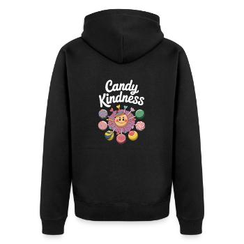 Candy Kindness Smiling Sun Design - Unisex Premium Organic Zip Hoodie - black - Back - Nico (187cm)