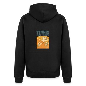 Le tennis est ma thérapie - Veste à capuche bio Premium Unisexe - noir - Dos - Nico (187cm)