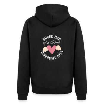 fier papa d’une mère porteuse forte Design - Veste à capuche bio Premium Unisexe - noir - Dos - Nico (187cm)