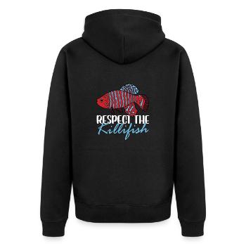 respect the killifish Design for a fishes lover - Unisex Premium Organic Zip Hoodie - black - Back - Nico (187cm)