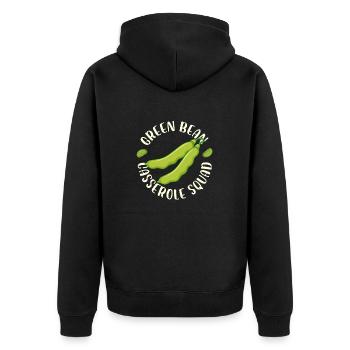 Green Bean Casserole Squad Design - Unisex Premium Bio Zip Hoodie - Schwarz - Hinten - Nico (187cm)
