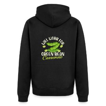Fonctionnera pour la conception de casserole de haricots verts - Veste à capuche bio Premium Unisexe - noir - Dos - Nico (187cm)