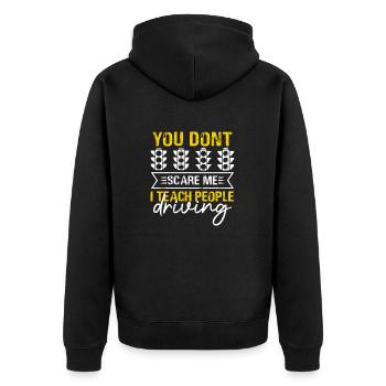 Bold Driving Instructor Traffic Light Design - Unisex Premium Organic Zip Hoodie - black - Back - Nico (187cm)
