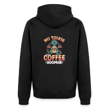 Dragon Coffee Créatures mythiques - Veste à capuche bio Premium Unisexe - noir - Dos - Nico (187cm)