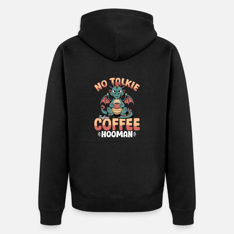 Dragon Coffee Créatures mythiques - Veste à capuche bio Premium Unisexe - noir