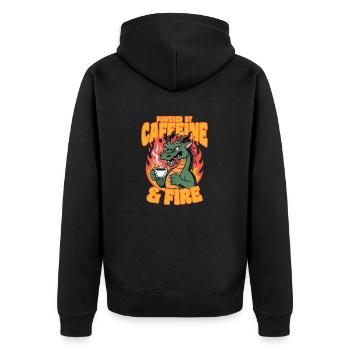 Dragon Coffee Créatures mythiques - Veste à capuche bio Premium Unisexe - noir - Dos - Nico (187cm)