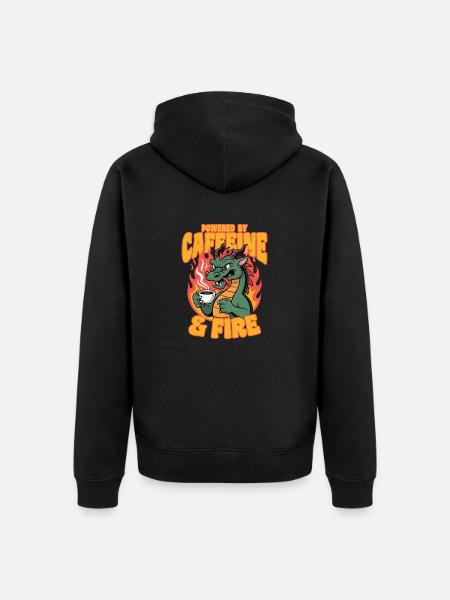 Dragon Coffee Mythical Creatures - Unisex Premium Organic Zip Hoodie - black