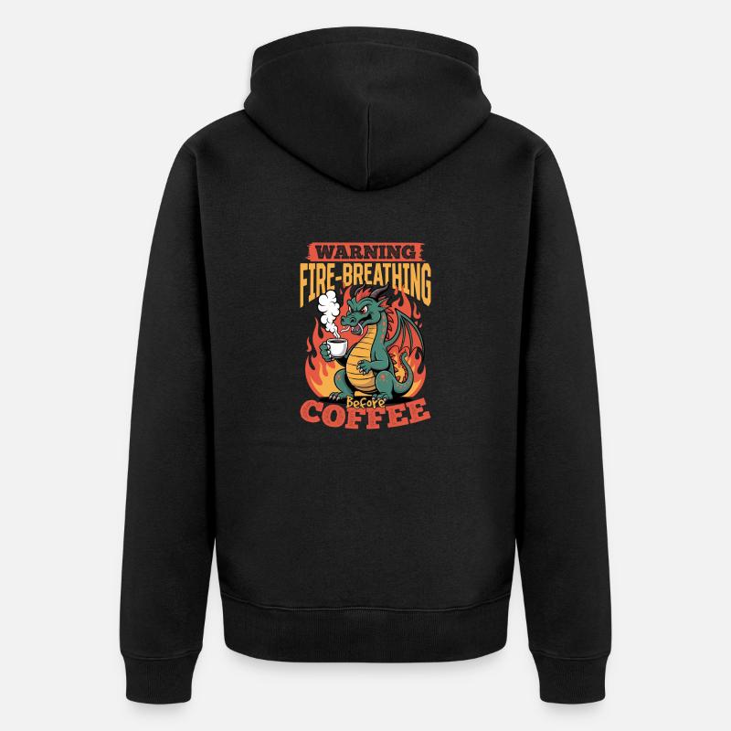Dragon Coffee Créatures mythiques - Veste à capuche bio Premium Unisexe - noir