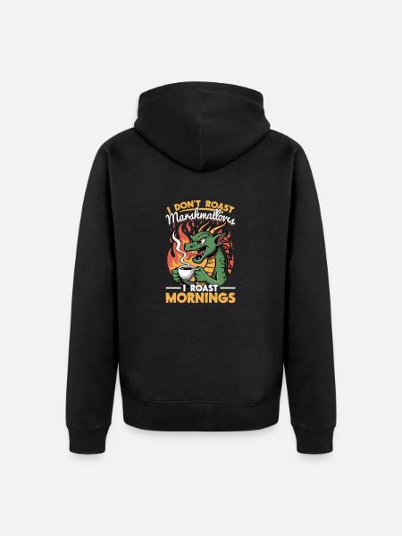 Dragon Coffee Mythical Creatures - Unisex Premium Organic Zip Hoodie - black
