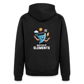 Master of Elements Cartoon Design - Unisex Premium Bio Zip Hoodie - Schwarz - Hinten - Nico (187cm)