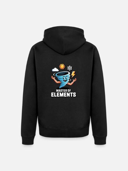 Master of Elements Cartoon Design - Unisex Premium Organic Zip Hoodie - black