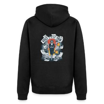 Voice of the Storm Journalist Art - Unisex Premium Organic Zip Hoodie - black - Back - Nico (187cm)