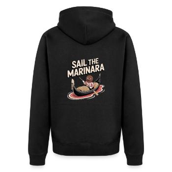 Sail the Marinara Fun Design - Unisex Premium Organic Zip Hoodie - black - Back - Nico (187cm)
