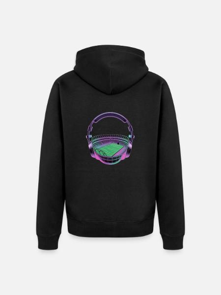 Headphones Stadium Design - Unisex Premium Organic Zip Hoodie - black