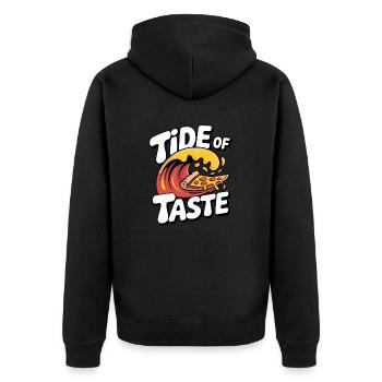 Marée du goût Pizza Wave Design - Veste à capuche bio Premium Unisexe - noir - Dos - Nico (187cm)