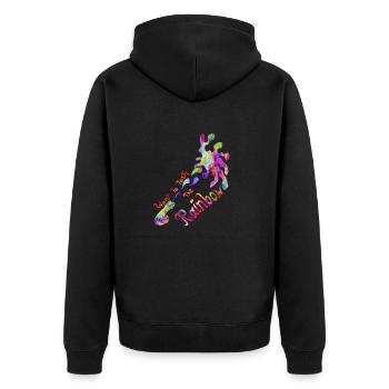Taste the Rainbow - Unisex Premium Bio Zip Hoodie - Schwarz - Hinten - Nico (187cm)