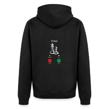Chess Gets! - Unisex Premium Organic Zip Hoodie - black - Back - Nico (187cm)