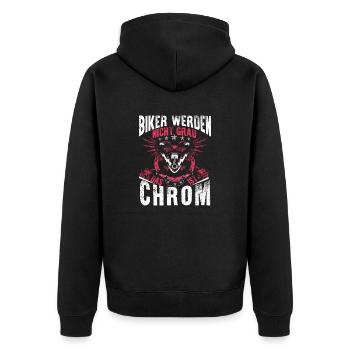 Motorcycle - Unisex Premium Organic Zip Hoodie - black - Back - Nico (187cm)