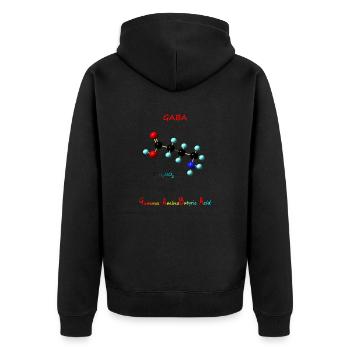 GABA - Rosie Aldrich - Unisex Premium Bio Zip Hoodie - Schwarz - Hinten - Nico (187cm)