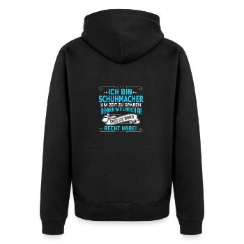 SCHUHMACHER - Unisex Premium Bio Zip Hoodie - Schwarz - Hinten - Nico (187cm)