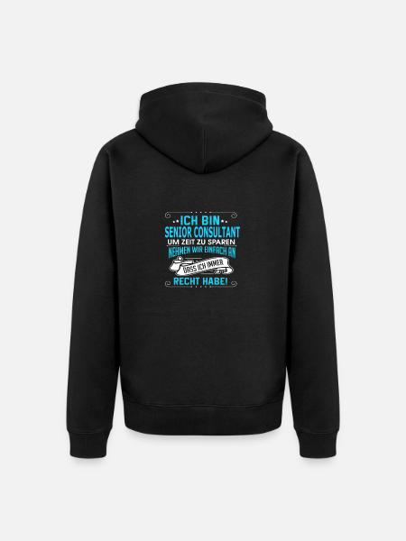 SENIOR CONSULTANT - Unisex Premium Bio Zip Hoodie - Schwarz