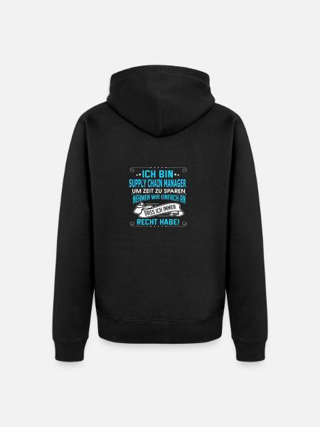 SUPPLY CHAIN MANAGER - Unisex Premium Bio Zip Hoodie - Schwarz