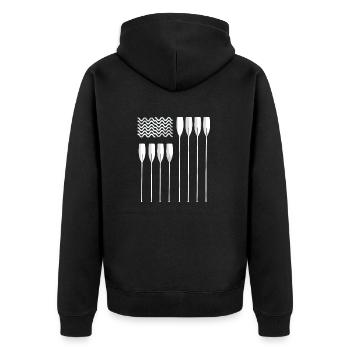 us rowing skulls oars rowing boat team sport eighth - Unisex Premium Organic Zip Hoodie - black - Back - Nico (187cm)