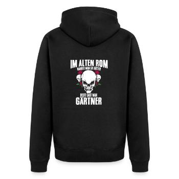 gärtner - Unisex Premium Bio Zip Hoodie - Schwarz - Hinten - Nico (187cm)