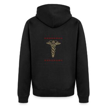 Golden rn symbol nurse nurse - Unisex Premium Organic Zip Hoodie - black - Back - Nico (187cm)
