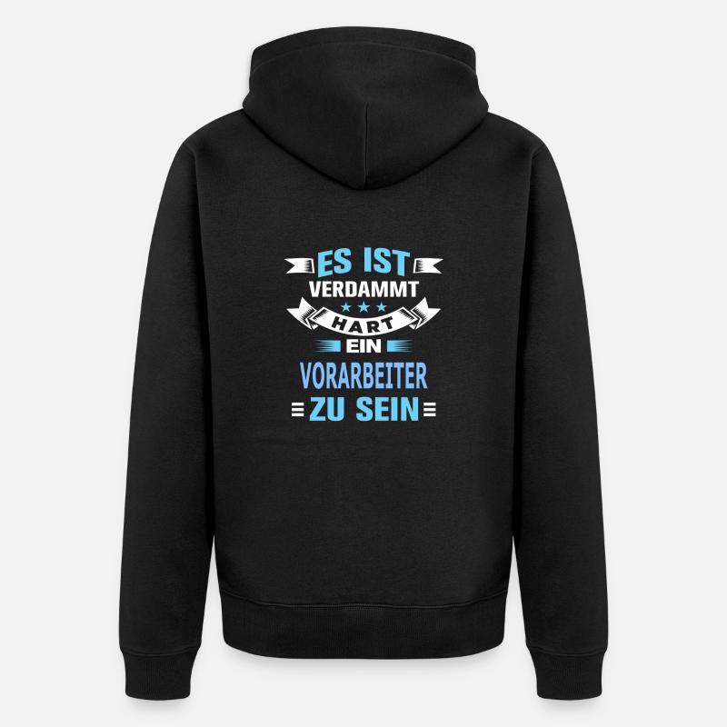 VORARBEITER - Unisex Premium Bio Zip Hoodie - Schwarz
